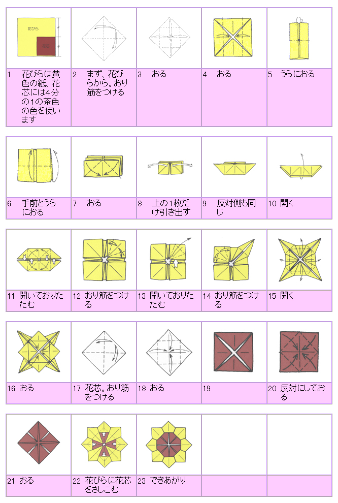 Origami Sunflower Projects And Paper Crafts